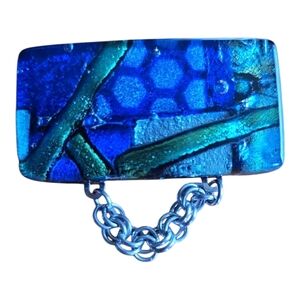 Sick of losing your readers? Blue and Green Artistic Brooch for Reading glasses!